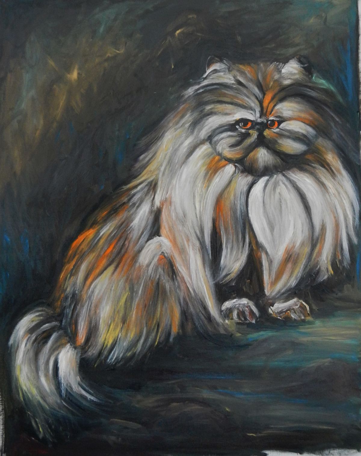  chat-poilu-huile-sur-papier,Galerie de tableaux 2018,Artiste peintre
contemporain,artiste peintre Florence Gautier