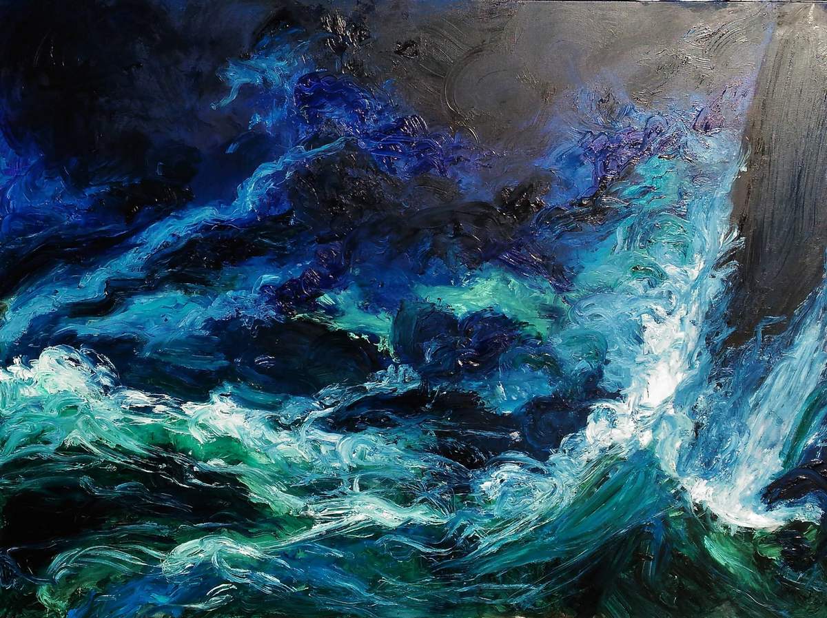 vagues vertes,huile sur toile,Tableaux contemporains,artiste peintre Florence
GAUTIER,oeuvre contemporaine.