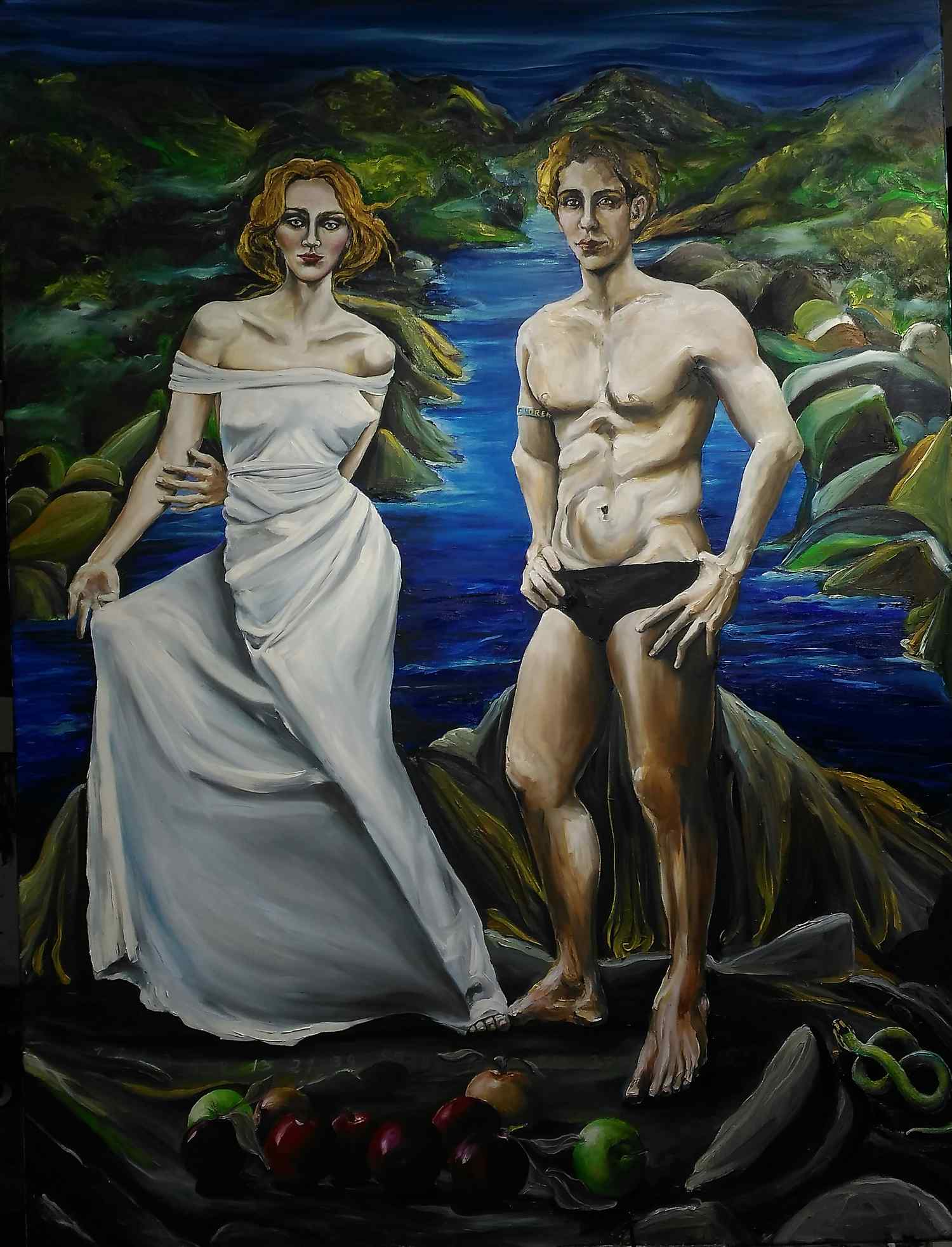 Adam et eve - 160x120, Artiste peintre Saint Raphael, F.Gautier