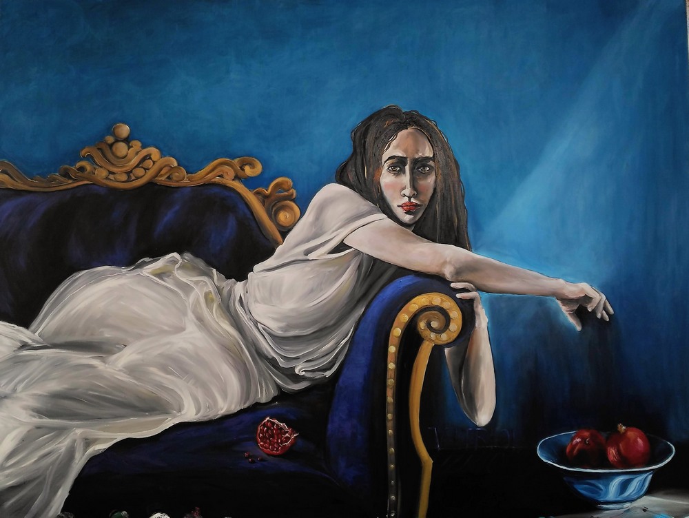 Canapé bleu-120X160,Tableaux contemporains,artiste peintre Florence
GAUTIER,oeuvre contemporaine.