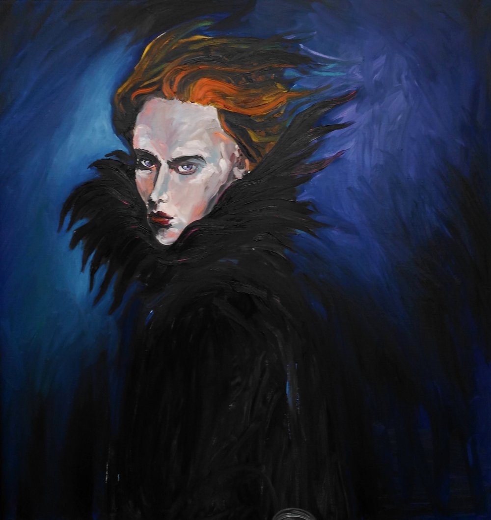 Femme rousse-80X80,Tableaux contemporains,artiste peintre Florence
GAUTIER,oeuvre contemporaine.