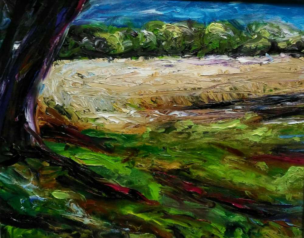 Paysage sur papier-50X60,Tableaux contemporains,artiste peintre Florence
GAUTIER,oeuvre contemporaine.