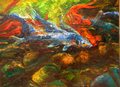 carpe 1 60x80 ,huile,tableau d'Artiste peintre Florence Gautier.