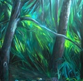 Sous bois 3,huile sur toile.Artiste peintre Florence Gautier.