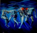 Sous l'eau été 2012,huile sur toile.Artiste peintre Florence Gautier.