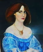 Autoportrait huile sur canevas,artiste peintre Florence Gautier.