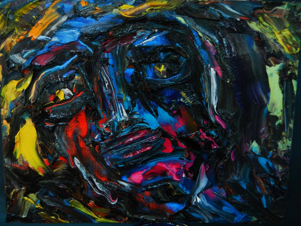 Autoportrait-2015-2,acrylique sur carton toil.Artiste peintre Florence Gautier.