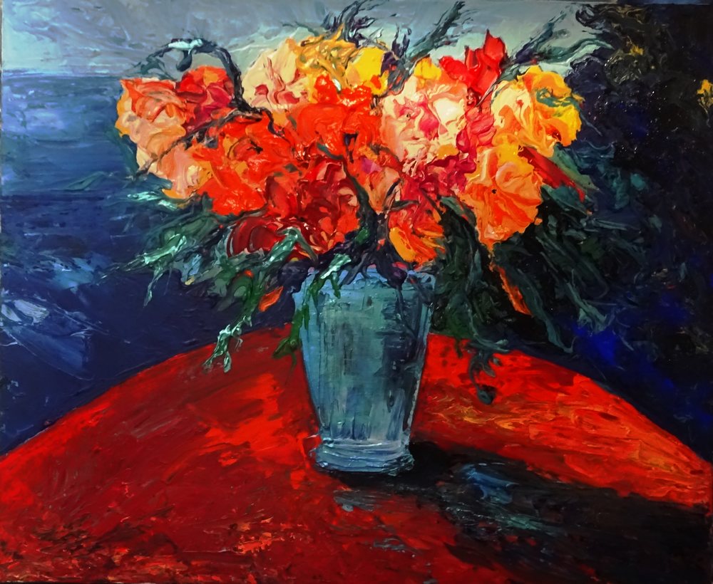  Bouquet marie france 2 jour apres-2015,acrylique sur toile.Artiste peintre 
Florence Gautier.
