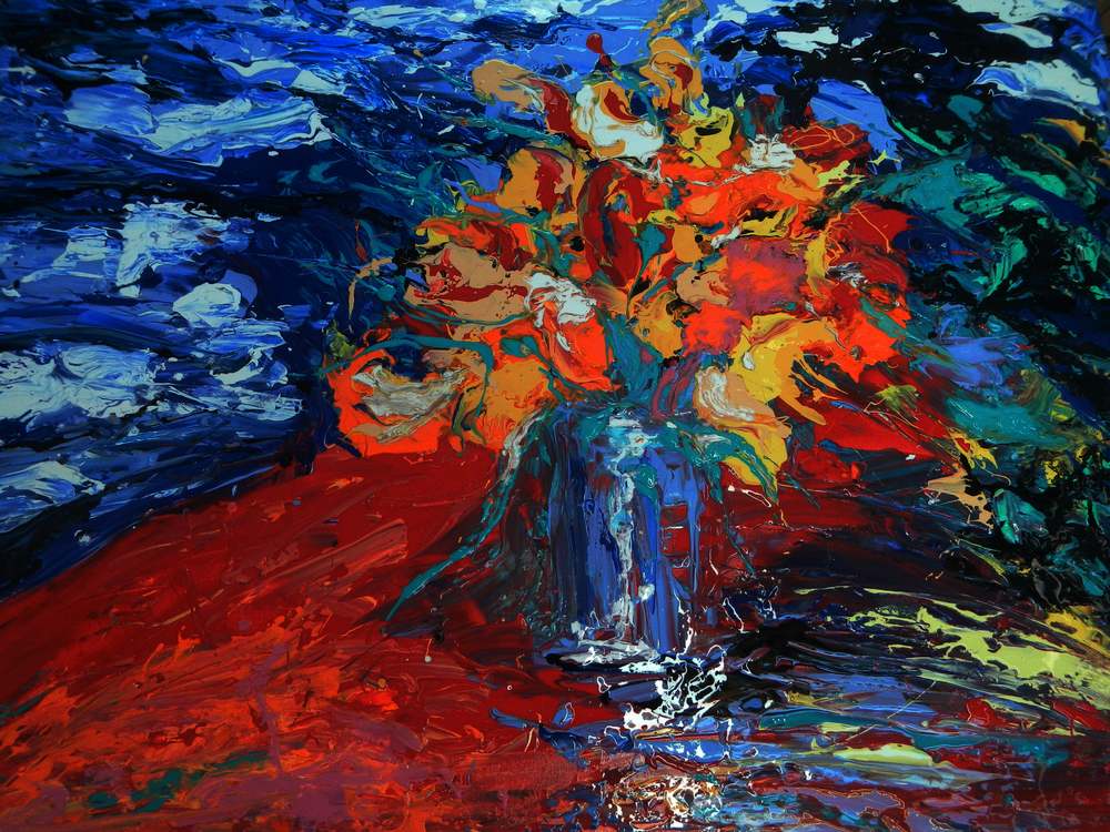  Bouquet marie france 4 jour apres-2015,acrylique sur toile.Artiste peintre 
Florence Gautier.