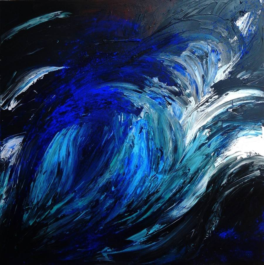 Mer-3-2013, acrylique et pigments sur toile.Artiste peintre Florence Gautier.