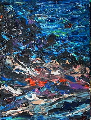 Mer acrylique 60x80 2015,acrylique sur toile.Artiste peintre expressionniste Florence Gautier.