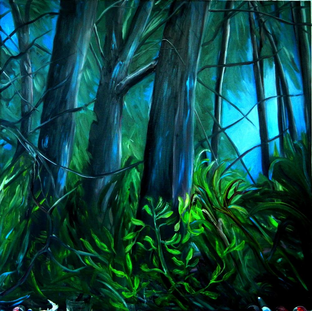  Sous bois 2,huile sur toile.Artiste peintre Florence Gautier.