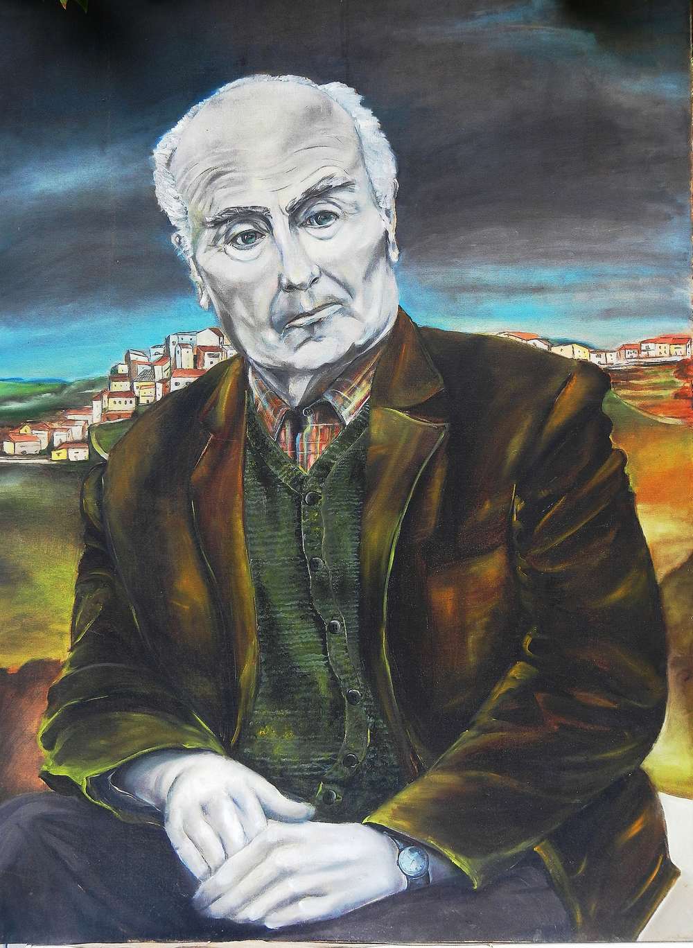 Monsieur Bataille,huile sur canevas,artiste peintre Florence Gautier