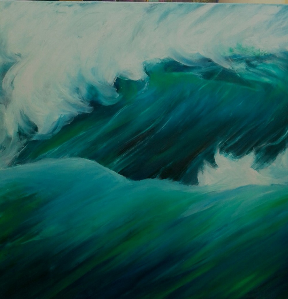  Vague 2013,huile sur toile.Artiste peintre Florence Gautier.