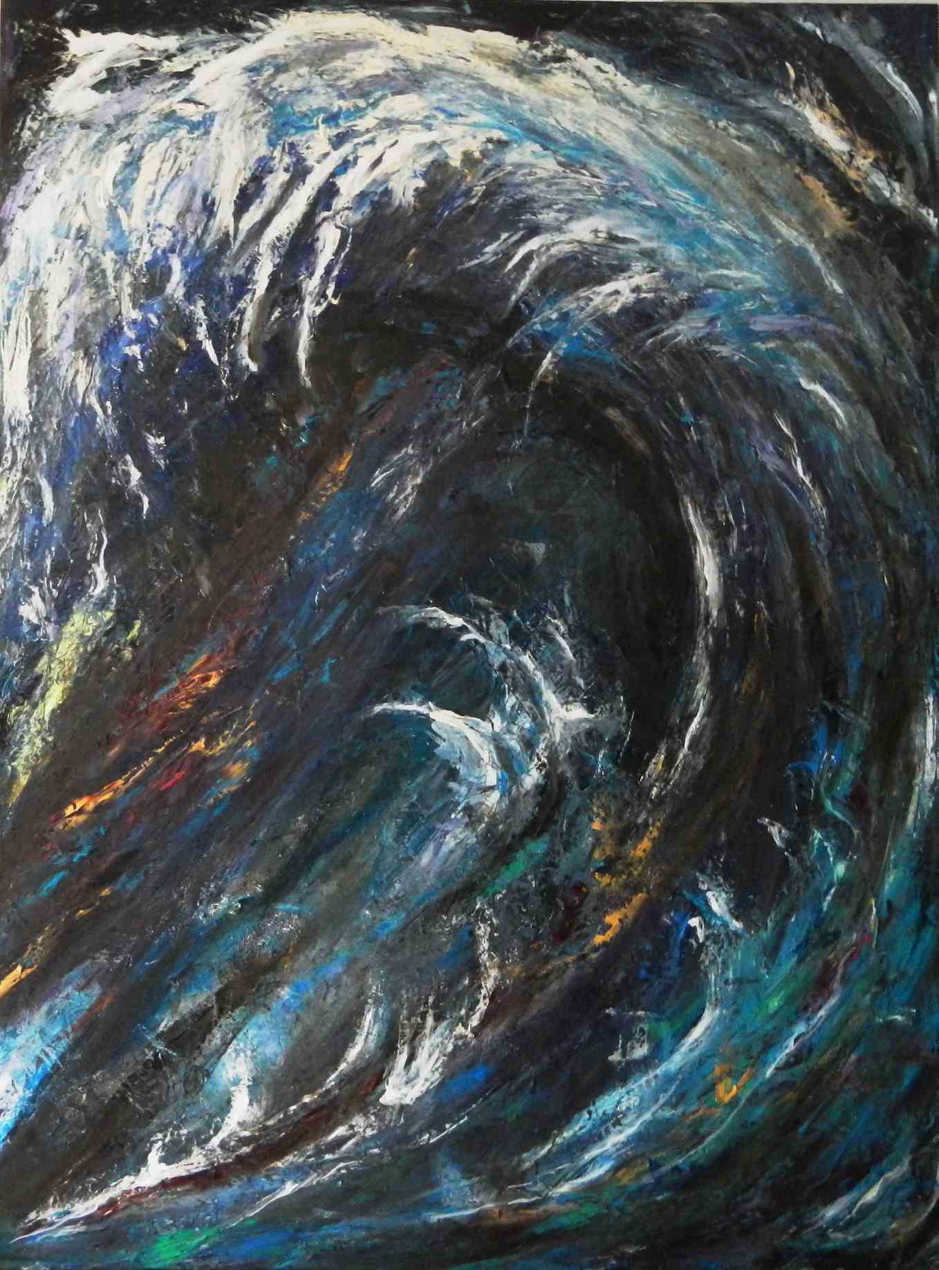 Vague norme-20-09-2015,huile sur toile. Artiste peintre expressionniste contemporain Florence Gautier.