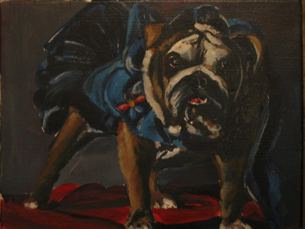 Chien-chic,tableau acrylique sur toile,artiste peintre Florence Gautier