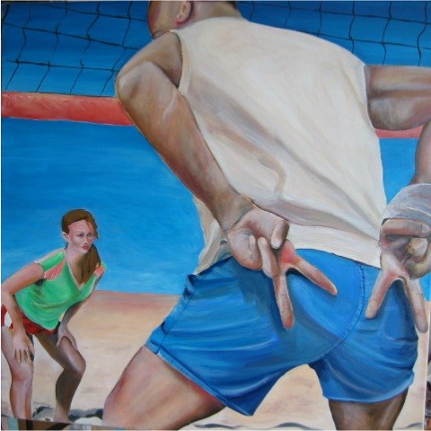  Beatch-volley,huile sur toile.Artiste peintre Florence 
Gautier. 