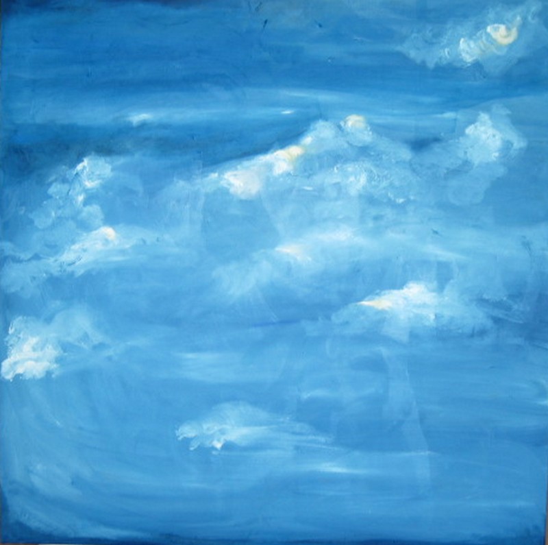  Ciel-1,huile sur toile 100 x 100,artiste peintre expressionniste Florence 
Gautier.