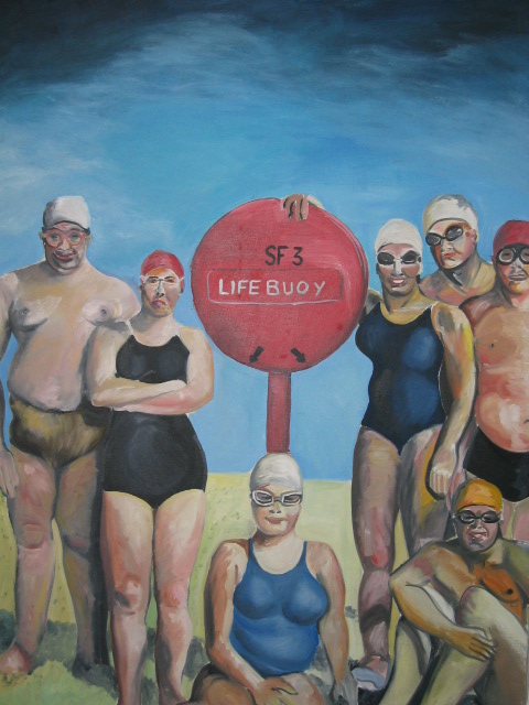  Life buoy,Huile sur toile 97X130,artiste peintre expressionniste Florence 
Gautier.