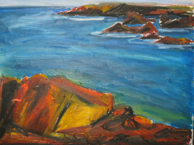 Pastel passe de l'île,pastel sur papier 23 X 17,artiste peintre moderne figuratif Florence Gautier.