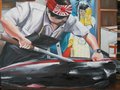 triptyque du thon,tableaux huile au couteau sur toile,artiste peintre