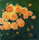 Roses jaunes,huile sur toile, 80 X 80,artiste peintre expressionniste Florence 
Gautier.
